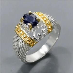 Genuine 7mm by 5mm Sapphire Ring